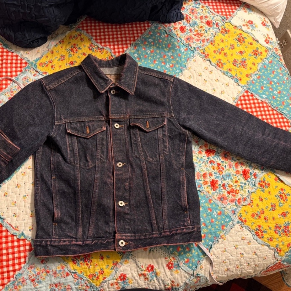 Naked & Famous Elephant 13 red core 21oz Super Heavyweight Japanese Denim Jacket